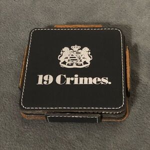 19 Crimes Faux Leather Coaster Set